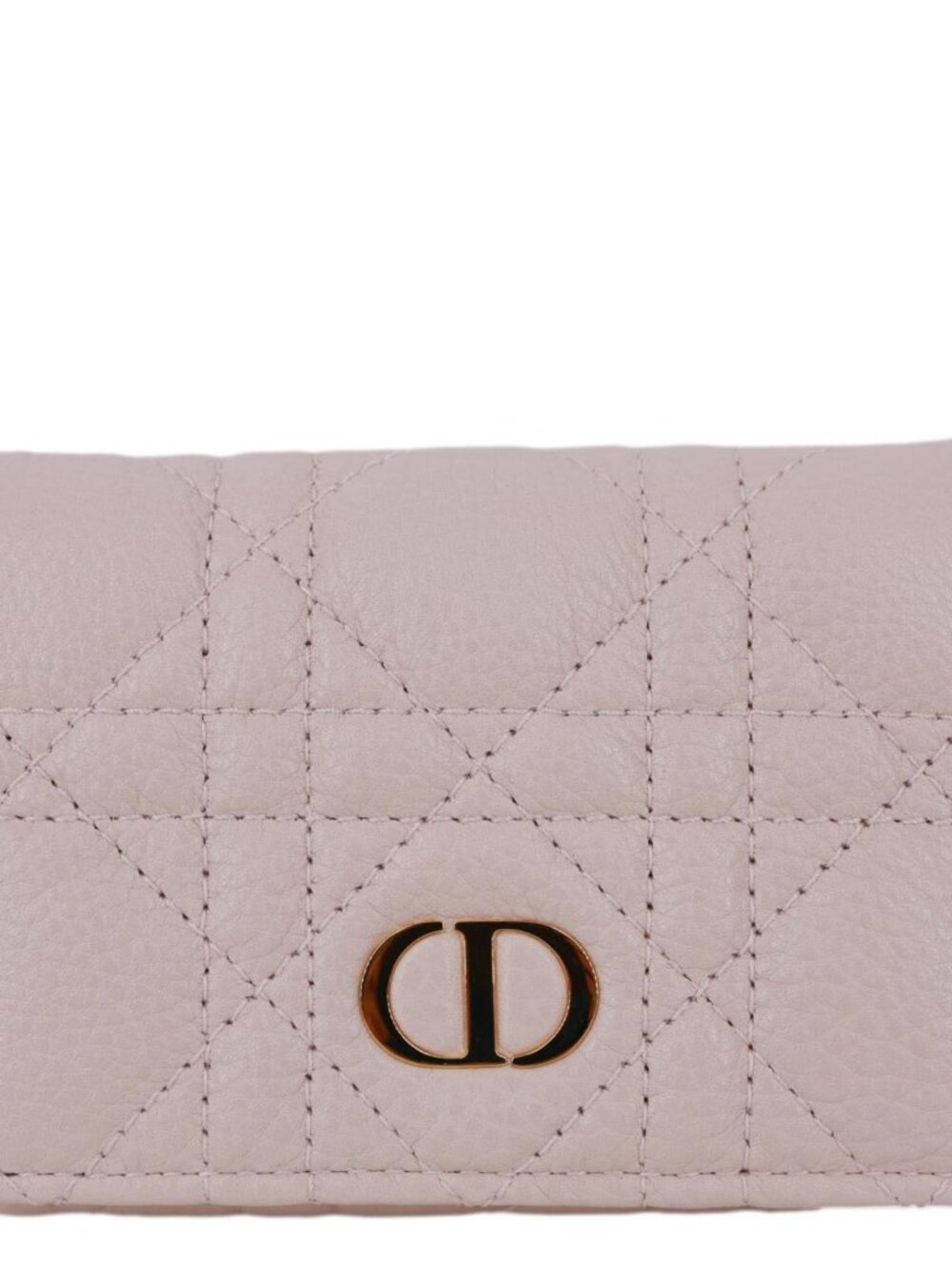 CHRISTIAN DIOR  Caro Glycine Supple Cannage Calfskin Leather Wallet Pink
